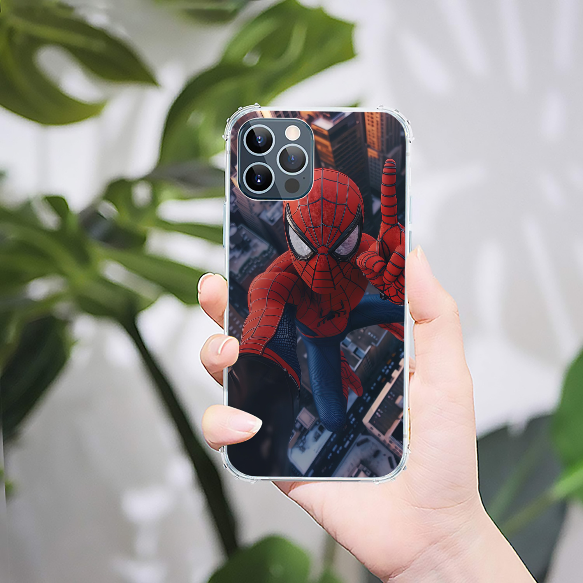 （画像用） Spider Man スパイダーマン 【iPhone 12シリーズ対応】透明スマホケース（クリアソフトケース）